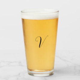 Copo De Pint inicial de roteiro de monograma personalizado