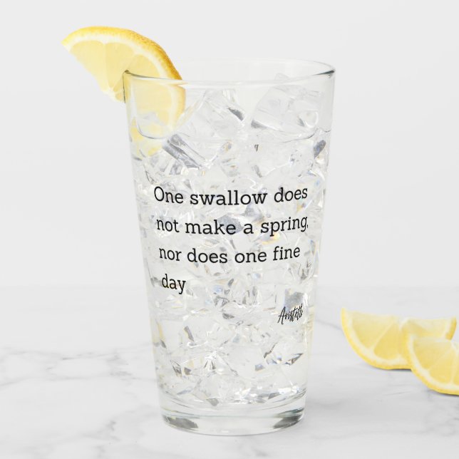 Copo De Pint Inspiração Cotação Aristóteles Swallow (Gelo frontal)