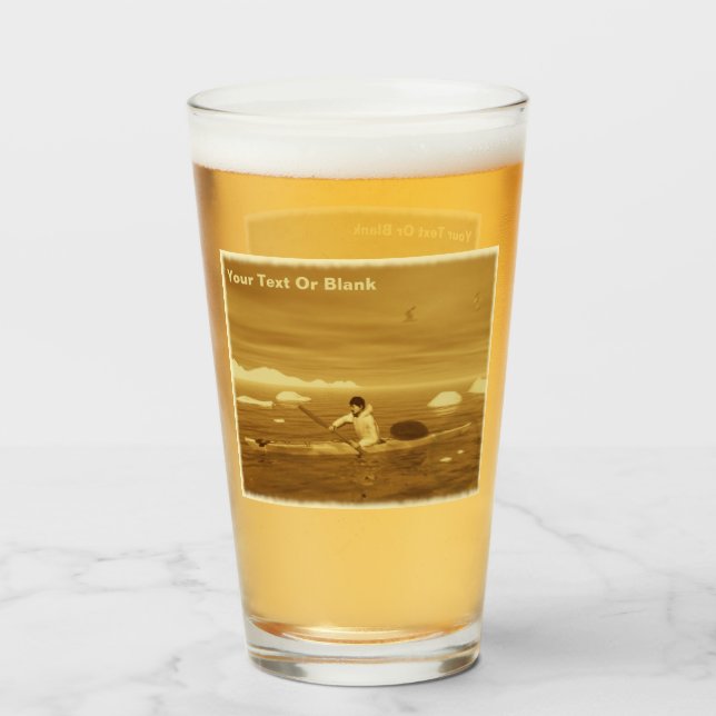Copo De Pint Inuit Kayak - Sepia (Frente (Preenchido))