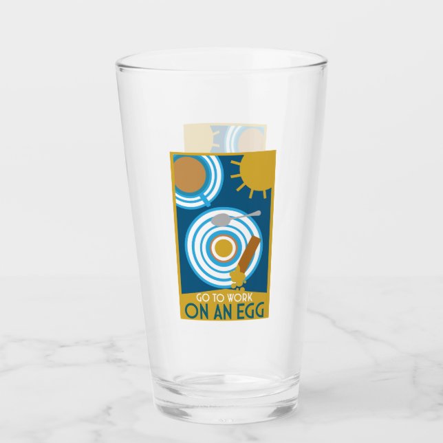 Copo De Pint Ir Trabalhar Em Uma Arte De Parede De Ovos (Frente)