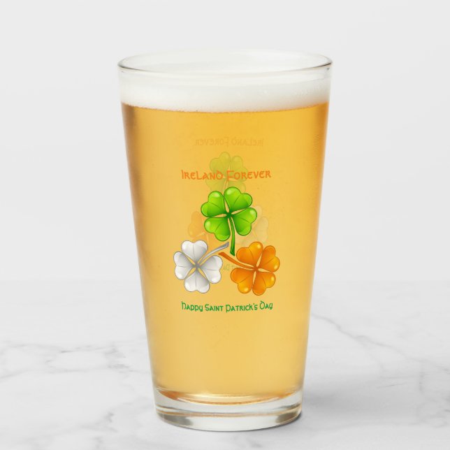 Copo De Pint Ireland Forever Lucky Shamrock (Frente (Preenchido))