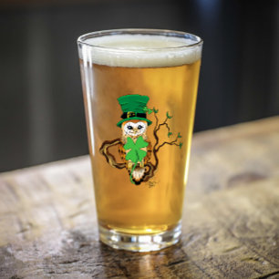 Copo De Pint Irish Clovers Owl Green