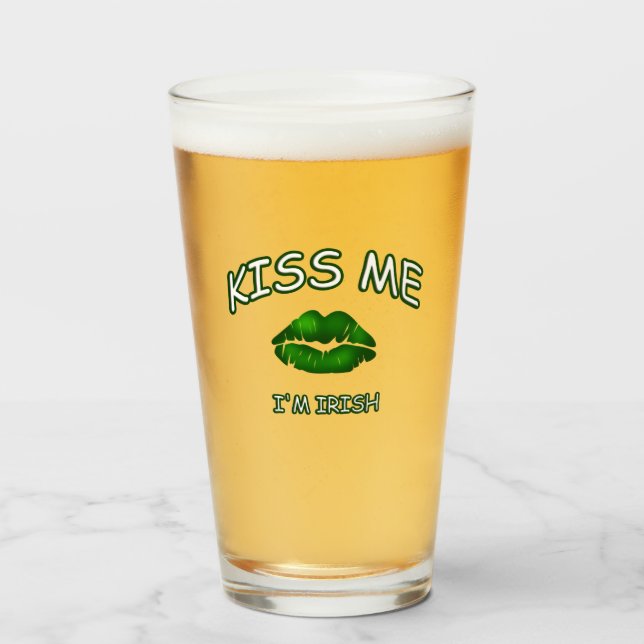 Copo De Pint Irish Kiss Me (Frente (Preenchido))