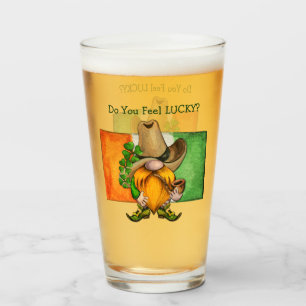 Copo De Pint Irlandês Cowboy Gnomo Você Sente Sorte