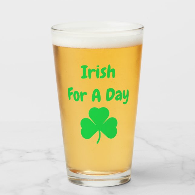 Copo De Pint Irlandês Por Um Dia (Frente (Preenchido))