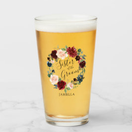 Copo De Pint Irmã do Buquê Burgundy Wreath