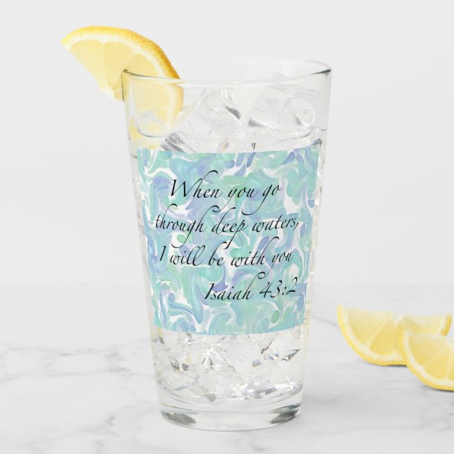 Copo De Pint Isaiah 43:2 Quando você for... (Gelo frontal)
