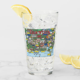 Copo De Pint Isla Vista Map Glass Tumbler