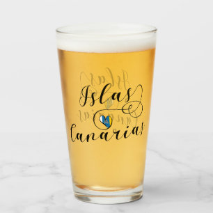 Copo De Pint Islas Canarias, Canary Flag Heart