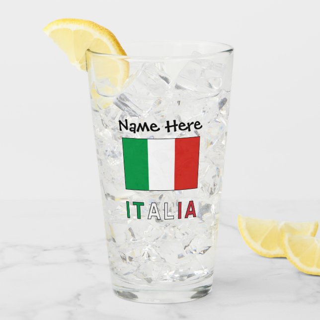 Copo De Pint Italia e Bandiera Italiana Personalizada (Gelo frontal)