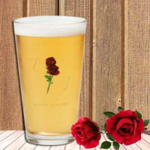 Copo De Pint Ivory Dourada Rosa Wedding