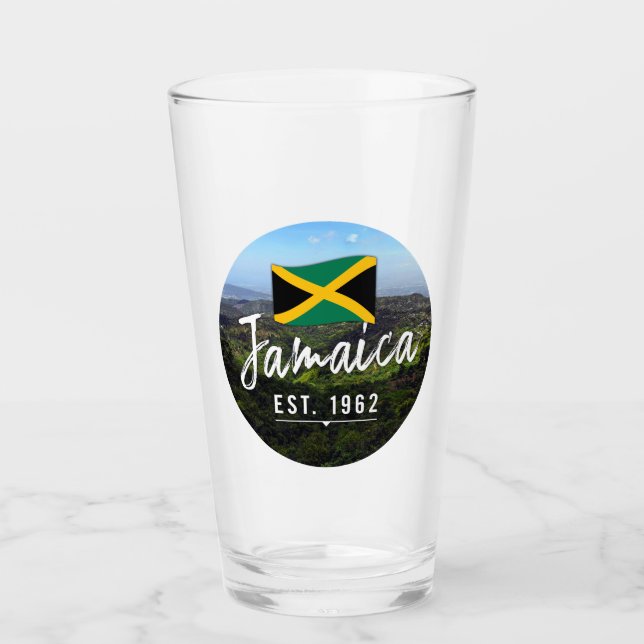 Copo De Pint "Jamaica Est. Montanhas Azuis De 1962" Com Bandeir (Frente)