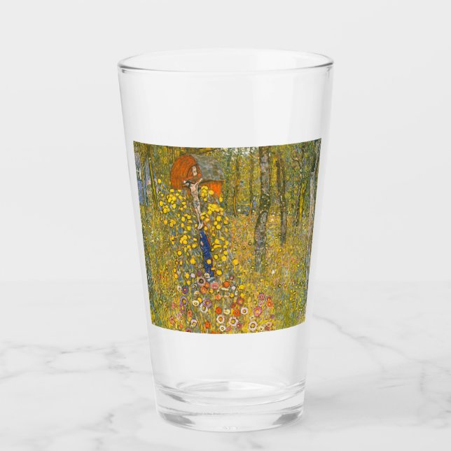 Copo De Pint Jardim de Fazenda Gustav Klimt com Crucifix (Frente)