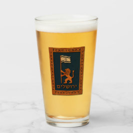 Copo De Pint Jerusalem Day Lion com Bandeira