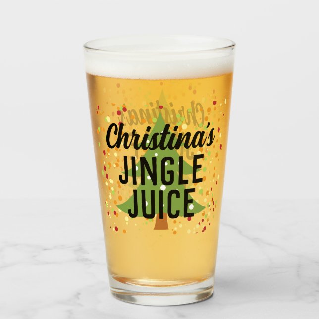 Copo De Pint Jingle Juice Engraçado Cerveja de Natal Personaliz (Frente (Preenchido))