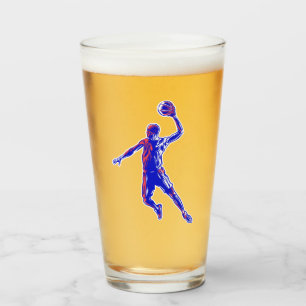 Copo De Pint Jogador de basquetebol Slam Dunk, Vermelho e Azul