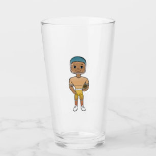 Copo De Pint jogador de futebol arco-íris retrô vintage ombre