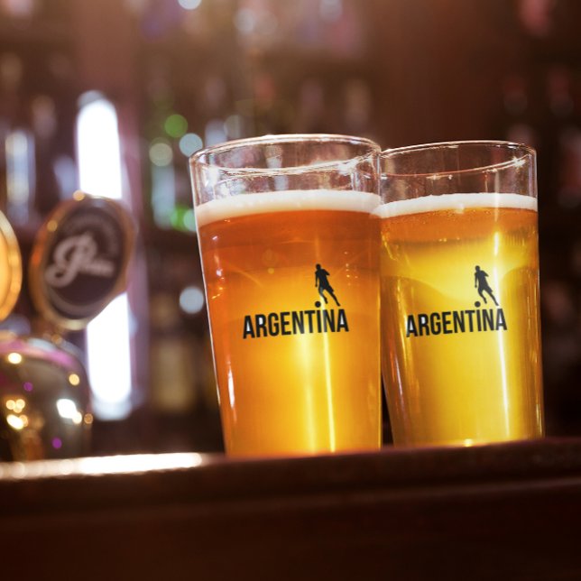 Copo De Pint Jogador de futebol da Bandeira argentina usa ponto (Criador carregado)