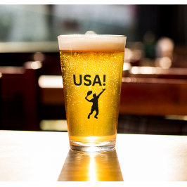 Copo De Pint Jogador de tênis dos EUA usando ponto como bola