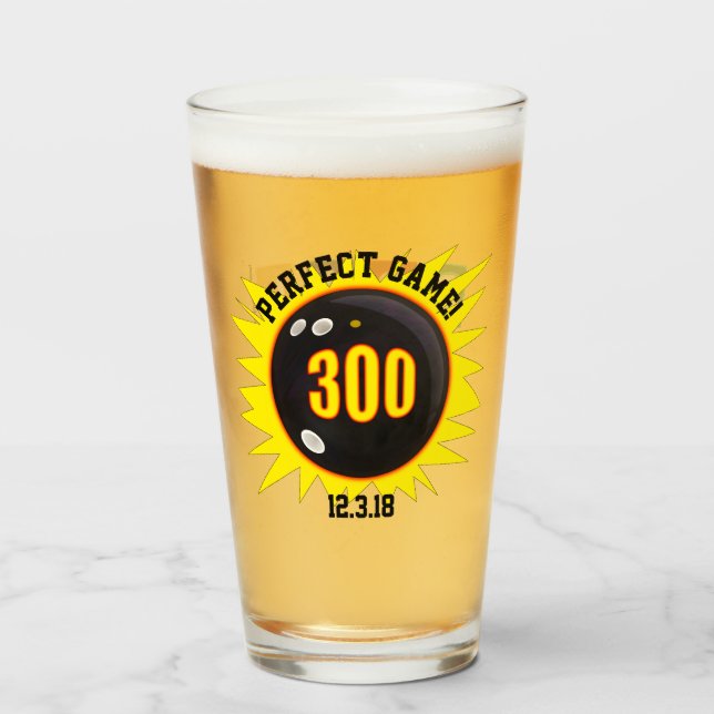 Copo De Pint Jogo perfeito, preto e amarelo (Frente (Preenchido))