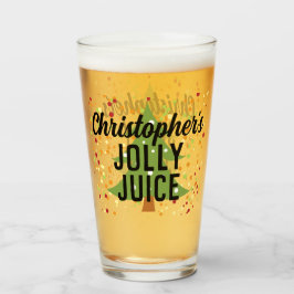 Copo De Pint Jolly Juice Engraçado Nome Personalizado de Natal 