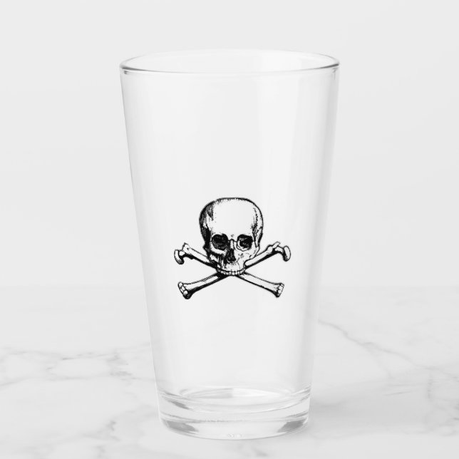 Copo De Pint Jolly Roger Skull e Cross Bones Pirate (Frente)