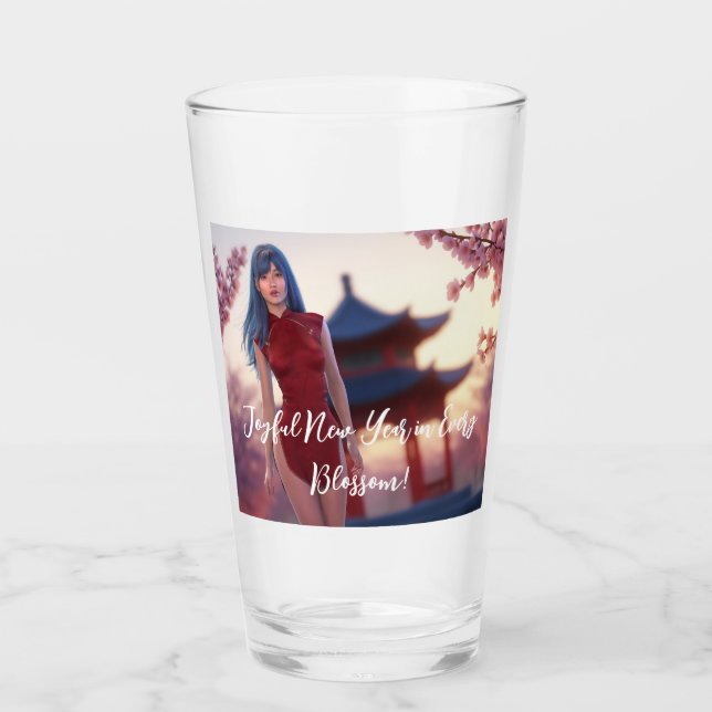 Copo De Pint Jovem Cheongsam Bela Posicionando para Ano Novo Ch (Frente)