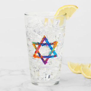 Copo De Pint Judaica - Óculos Bebidos - Estrelas Judaicas - Pr