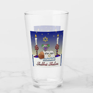 Copo De Pint Judaica Shabbat Shalom Art Impressão