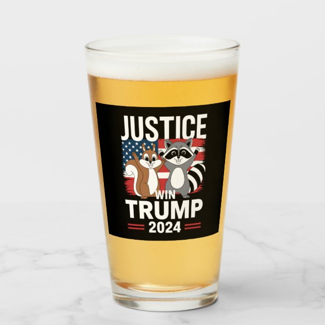 Copo De Pint Justice For Peanut Win Trump 2024 (Frente (Preenchido))