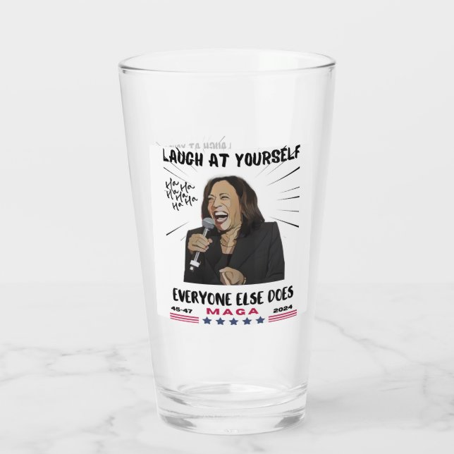 Copo De Pint Kamala Harris Bebendo Glass (Verso)