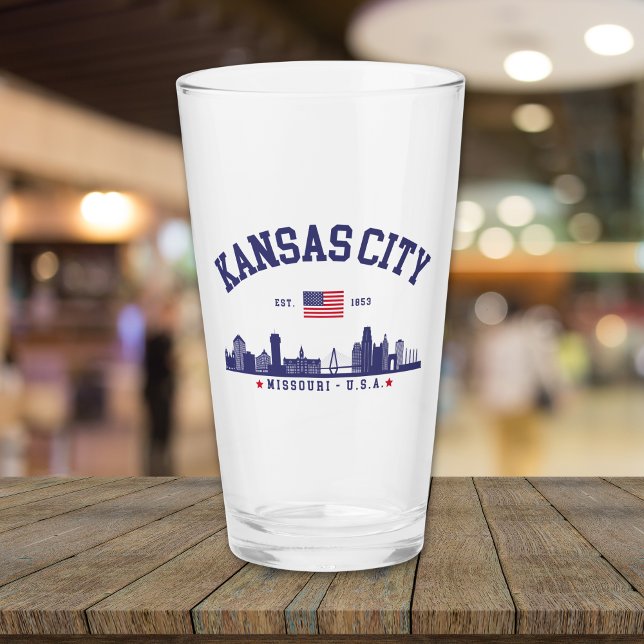 Copo De Pint Kansas City Flag & Skyline Design | Cool Midwest  (Criador carregado)