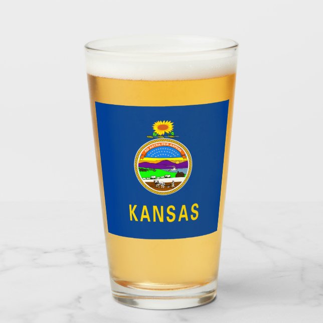 Copo De Pint Kansas flag (Frente (Preenchido))