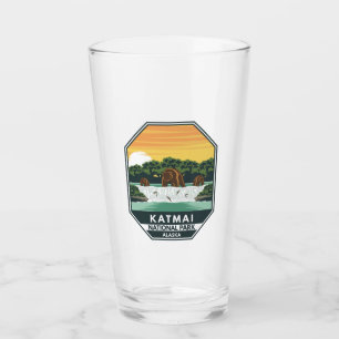 Copo De Pint Katmai National Park Grizzly Bears Retro Emblem