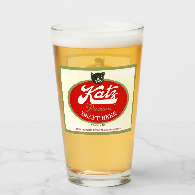Copo De Pint Katz Draft Beer, Drewrys, Chicago, IL (Frente (Preenchido))
