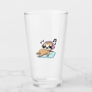 Copo De Pint Kawaii Chibi Preguiça Ouvindo Música � Cute Relax