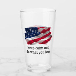 Copo De Pint keep calm quote and vibrant american flag