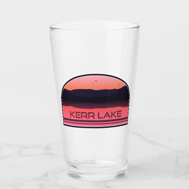 Copo De Pint Kerr Lake Virginia Norte Carolina Vermelho Sunrise (Frente)