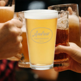 Copo De Pint Khaki Stylized Name Wedding Padrinho de casamento