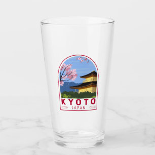 Copo De Pint Kioto Japão - Viagem Retro Viagem Emblem
