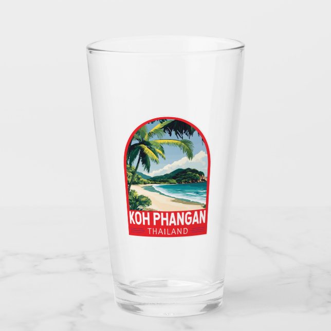 Copo De Pint Koh Phangan Thailand Viagem Art Emblem (Frente)