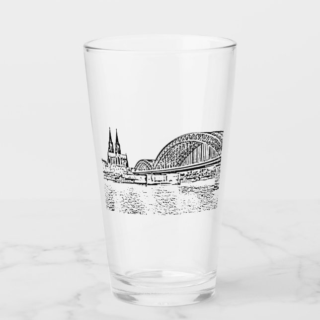 Copo De Pint Köln Panorama mit Kölner Dom Trinkglas (Frente)