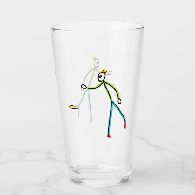 Copo De Pint Kubb Playing Stickman (Frente)