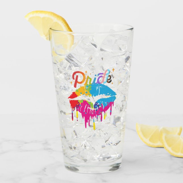 Copo De Pint Lábios Pride Rainbow | LGBTQ | LÁBIOS (Gelo frontal)
