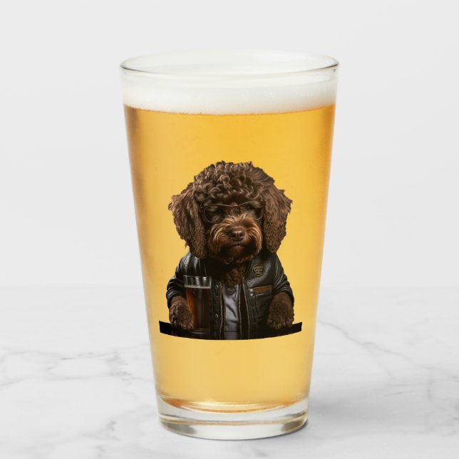Copo De Pint Labradoodle, doodle dourado, presente engraçado de (Frente (Preenchido))