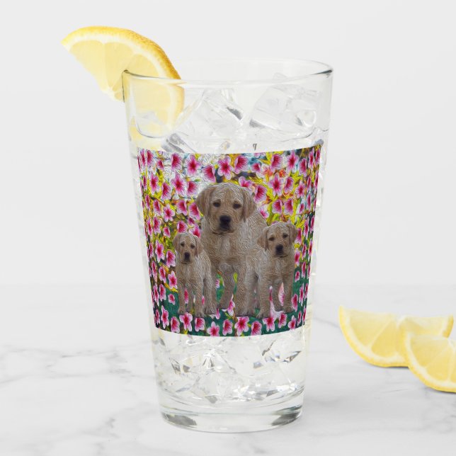 Copo De Pint Labrador Puppies Oil Paint, (Gelo frontal)