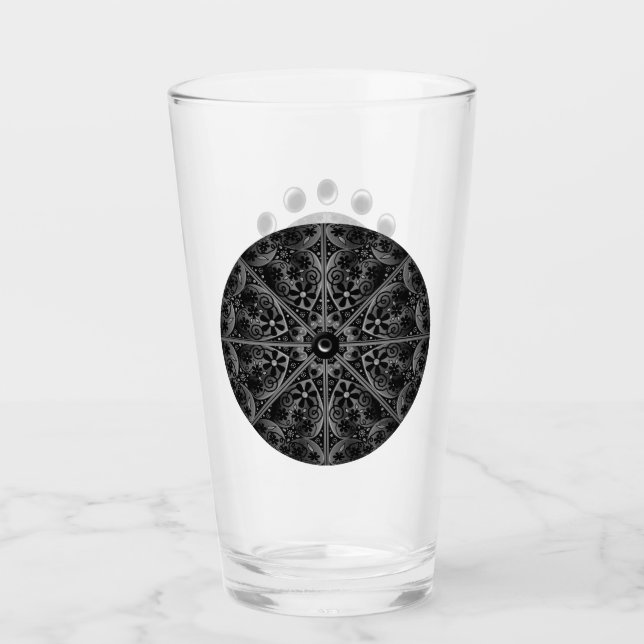 Copo De Pint Lace Black Cerâmico (Frente)