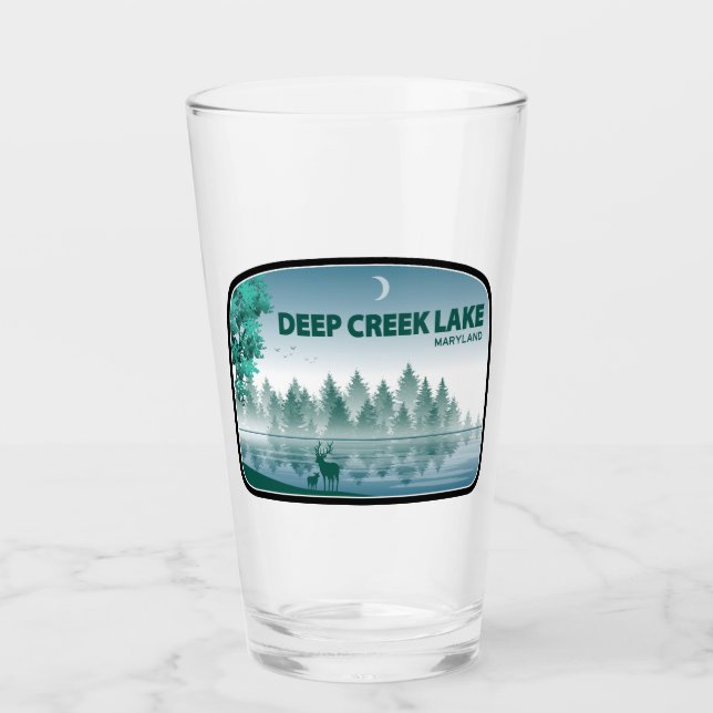 Copo De Pint Lago Deep Creek Maryland Veado (Frente)