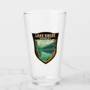 Copo De Pint Lago Eibsee Alemanha Viagem Art Vintage