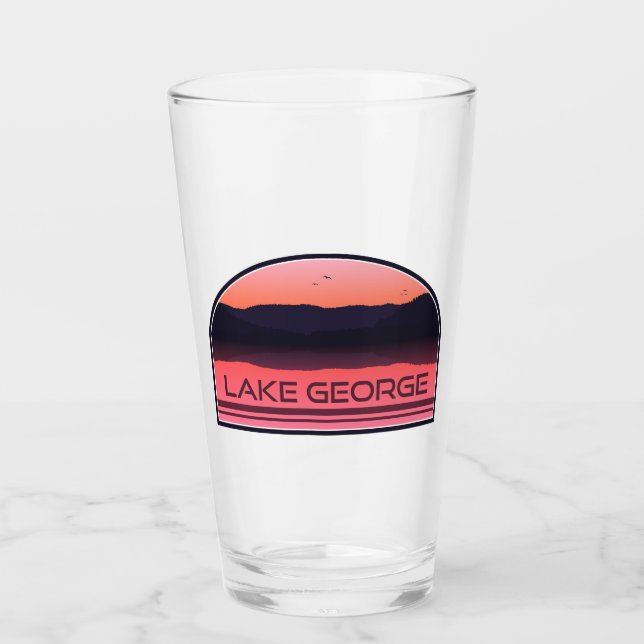 Copo De Pint Lago George New York Red Sunrise (Frente)
